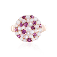 Zilveren ring met een witte maansteen (KM by Juwelo)