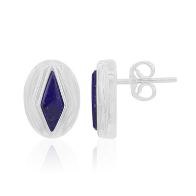 Zilveren oorbellen met lapis lazulistenen (MONOSONO COLLECTION)