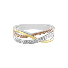 Zilveren ring met I3 (J) Diamanten