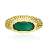 Zilveren hanger met een groene chalcedoon