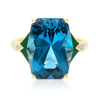 Gouden ring met een Londen-blauwe topaas