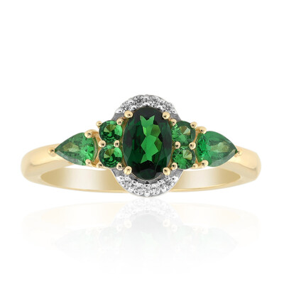 Gouden ring met een AAA Keniaanse tsavoriet