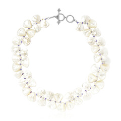 Zilveren halsketting met parelmoer (Dallas Prince Designs)