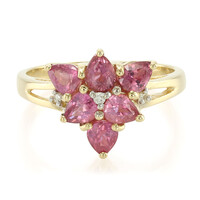Gouden ring met Onverhitte Padparadscha Saffieren (AMAYANI)