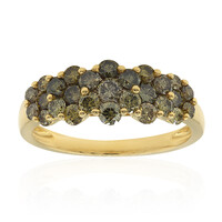 Gouden ring met SI1 Groene diamanten (CIRARI)