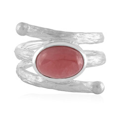 Zilveren ring met een rhodochrosiet
