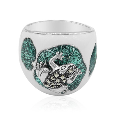Zilveren ring met marcasieten