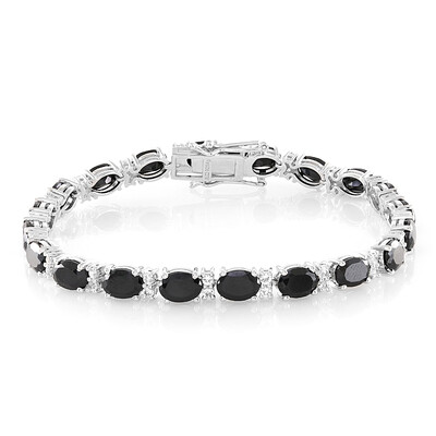 Zilveren armband met zwarte spinelstenen