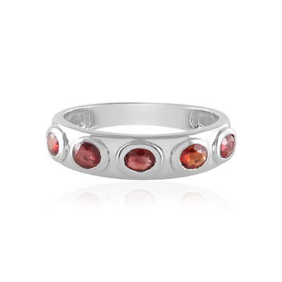 Zilveren ring met Tanzania robijnen