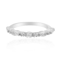 Zilveren ring met witte topaasstenen