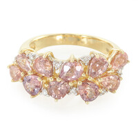Gouden ring met Onverhitte Padparadscha Saffieren (AMAYANI)
