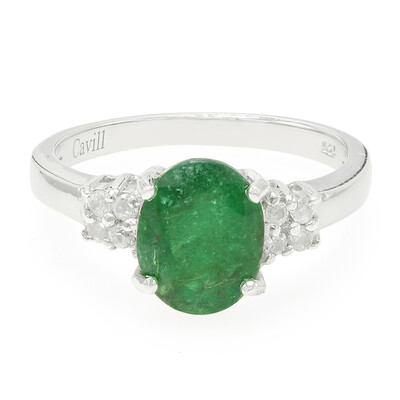 Zilveren ring met een Bahia-smaragd