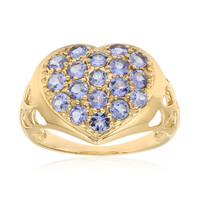Gouden ring met tanzanieten