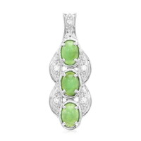 Zilveren hanger met keizerlijke chrysopraasstenen