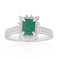 Zilveren ring met een Braziliaanse smaragd