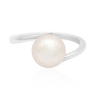 Zilveren ring met een zoetwater kweekparel