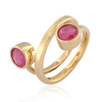 Zilveren ring met Madagaskar Roze Saffieren (de Melo)