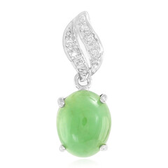 Zilveren hanger met een keizerlijk chrysopraas