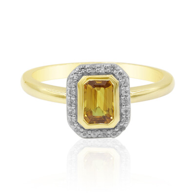 Gouden ring met een Ban Ka Cha oranje Saffier