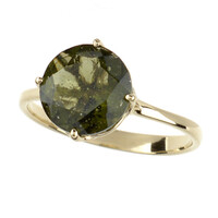 Gouden ring met een moldaviet
