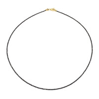 Gouden halsketting met zwarte diamanten