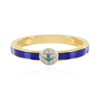 Zilveren ring met een I4 Blauwe Diamant