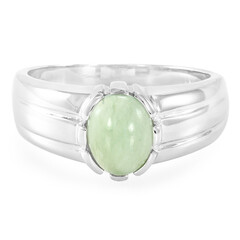 Zilveren herenring met een keizerlijk chrysopraas