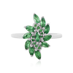 Zilveren ring met tsavorieten