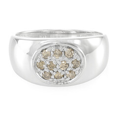 Zilveren herenring met Chocolate Diamonds