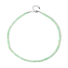 Zilveren halsketting met chrysopraasstenen