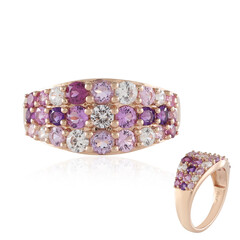 Zilveren ring met een rhodliet (KM by Juwelo)