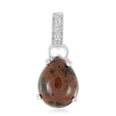 Zilveren hanger met een mahonie obsidiaan