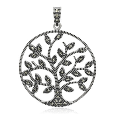 Zilveren hanger met marcasieten