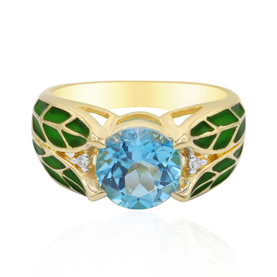 Zilveren ring met een Zwitsers-blauwe topaas