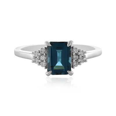 Zilveren ring met een Londen-blauwe topaas