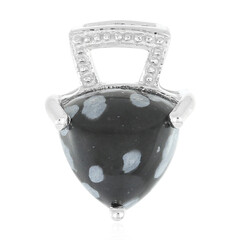 Zilveren hanger met een sneeuwvlokken obsidiaan