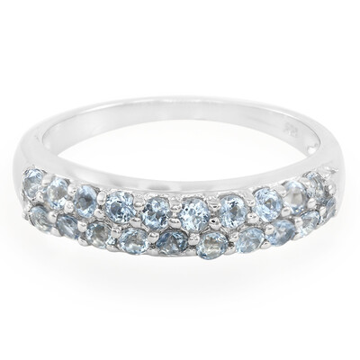 Zilveren ring met Santa Teresa-aquamarijnstenen
