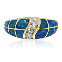 Gouden ring met Lightning Ridge Zwarte Opalen (CIRARI)