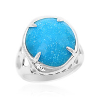 Zilveren ring met een Kingman turkoois (Anne Bever)