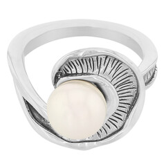 Zilveren ring met een Akoya parel