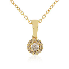 Zilveren halsketting met een I3 Champagne Diamant