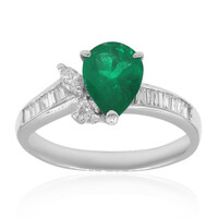 Platina ring met een AAA Zambia smaragd (CIRARI)