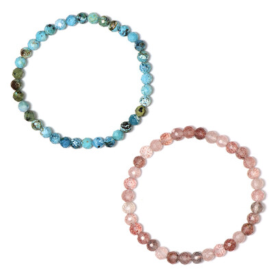 Armband met aardbei kwartskristallen
