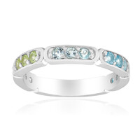 Zilveren ring met witte topaasstenen