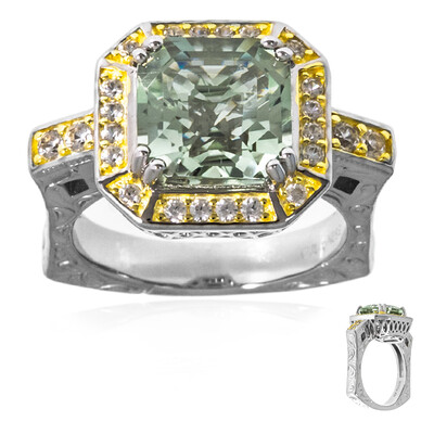Zilveren ring met een groene amethist (Dallas Prince Designs)