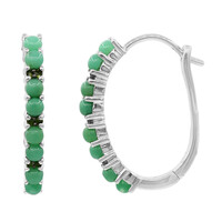 Zilveren oorbellen met chrysopraasstenen
