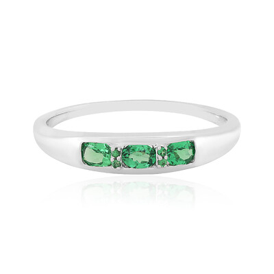 Zilveren ring met tsavorieten