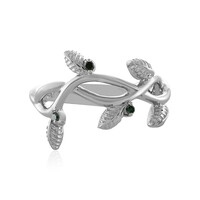 Zilveren ring met I2 Groene Diamanten
