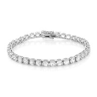 Zilveren armband met witte topaasstenen
