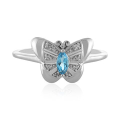Zilveren ring met een Zwitsers-blauwe topaas